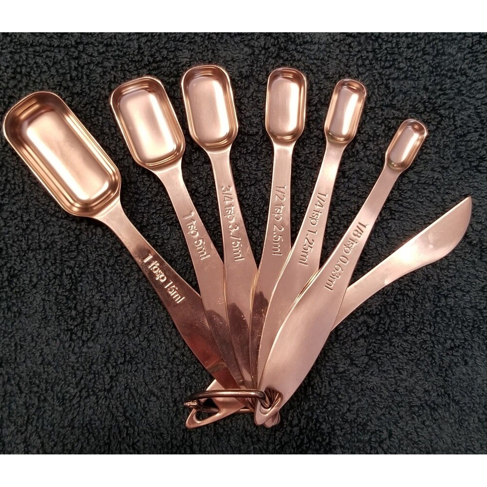 Stainless steel narrow measuring spoons set